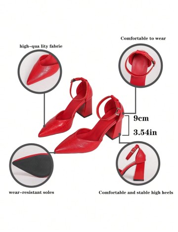 Pantofi cu toc Shein, roșu