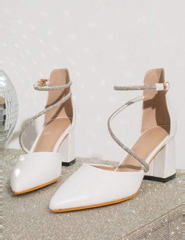 Pantofi cu toc Shein, alb