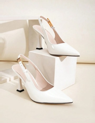 Pantofi cu toc Shein, alb
