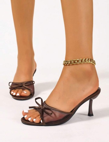 Saboți cu toc Shein, maro