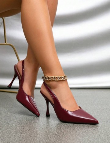 Pantofi cu toc Shein, vișiniu