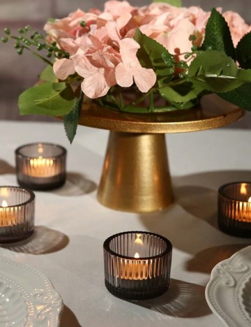 Set suport de lum&acirc;nări Shein, transparent