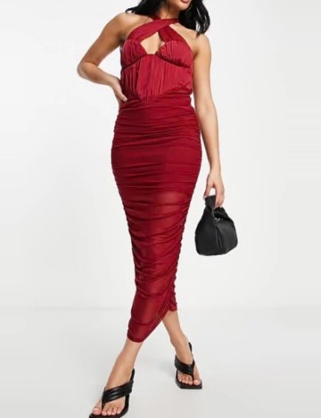 Rochie midi ASOS, vișiniu