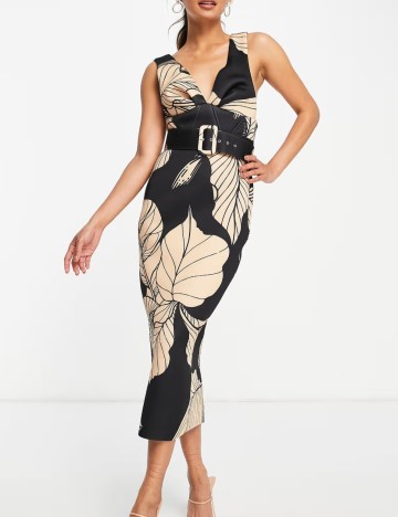 Rochie midi ASOS, mix culori