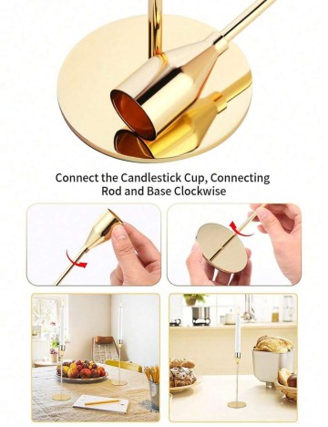 Set suport de lum&acirc;nări Shein, auriu