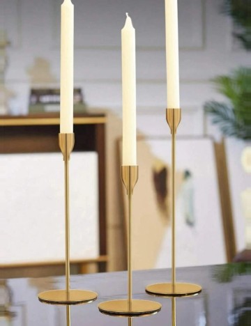 Set suport de lum&acirc;nări Shein, auriu