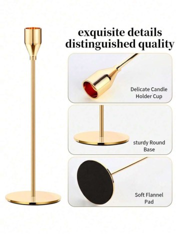 Set suport de lum&acirc;nări Shein, auriu