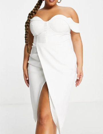 Rochie midi Lavish Alice, alb