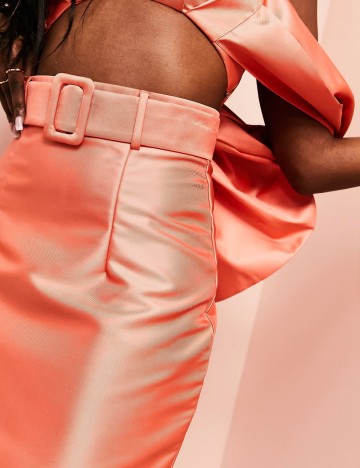 Fustă midi ASOS, portocaliu