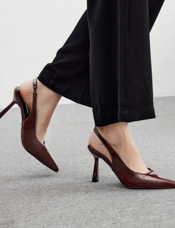 Saboți cu toc Shein, maro