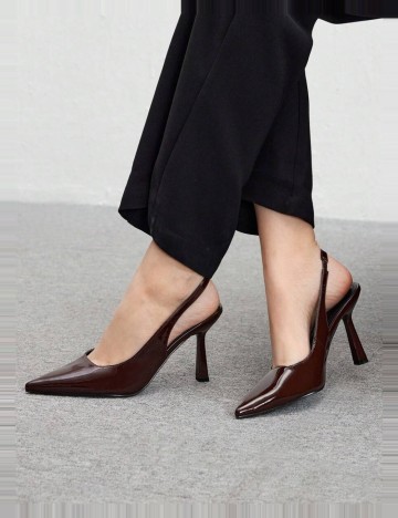 Saboți cu toc Shein, maro