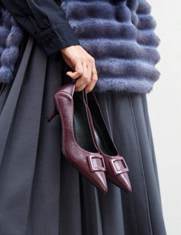 Pantofi cu toc Shein, vișiniu