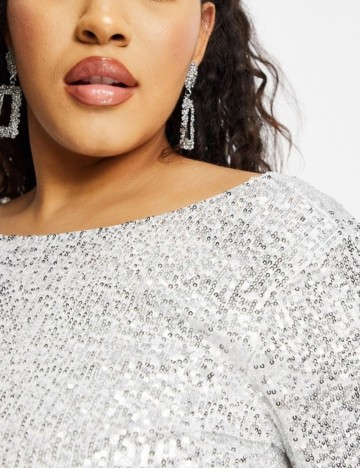 Rochie mini Jaded Rose, argintiu