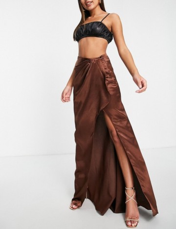 Fustă maxi Yaura, maro