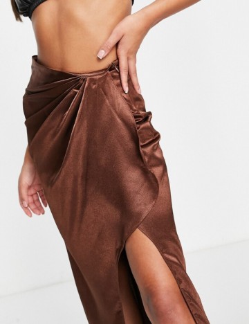 Fustă maxi Yaura, maro