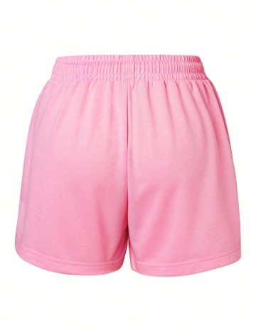 Pantaloni scurți Shein Curve+, roz