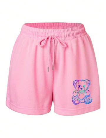 Pantaloni scurți Shein Curve+, roz