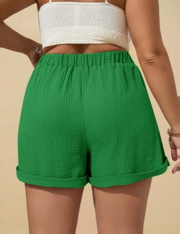 Pantaloni scurți Shein Curve+, verde