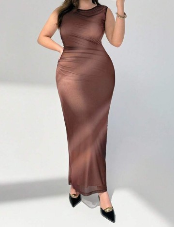 Rochie maxi Shein Curve+, maro