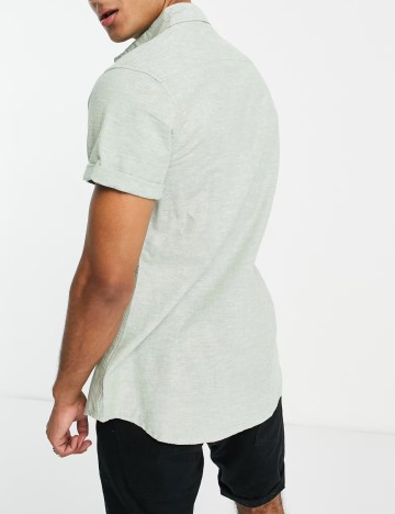 Cămașă cu m&acirc;necă scurtă ASOS, verde