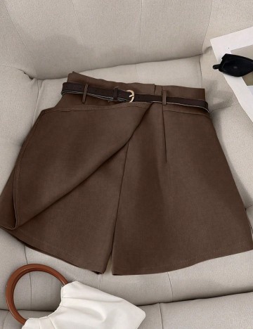 Fustă Pantalon Shein Curve+, maro