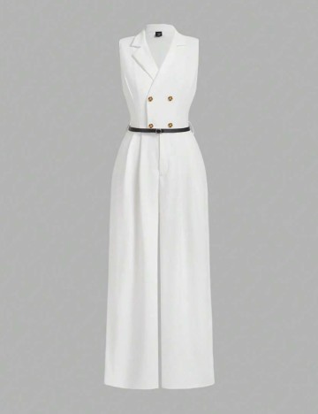 Salopetă lungă Shein Curve+, alb