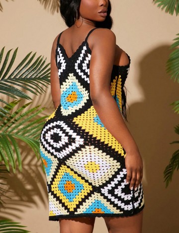 Rochie mini Shein Curve+, mix culori