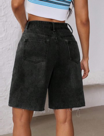 Pantaloni scurți de blugi Shein, gri