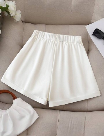 Pantaloni scurți Shein Curve+, alb