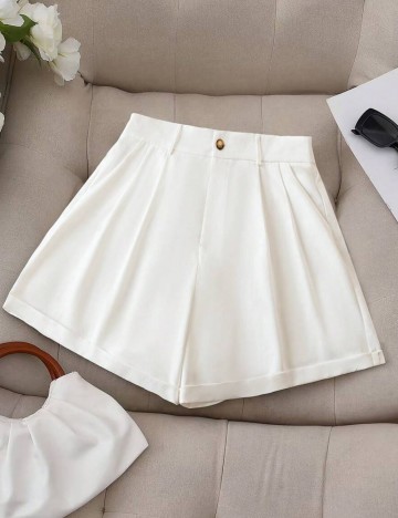Pantaloni scurți Shein Curve+, alb