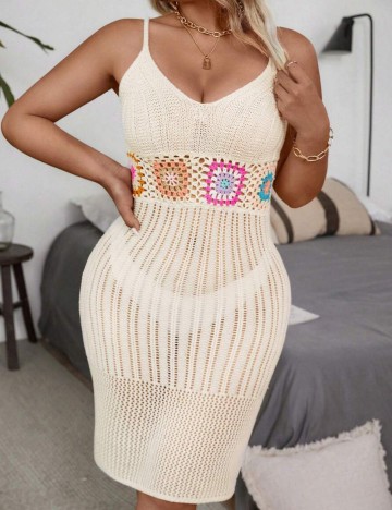 Rochie de plajă Shein Curve+, crem