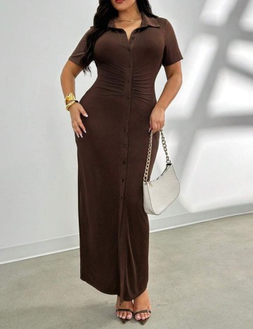 Rochie maxi Shein Curve+, maro