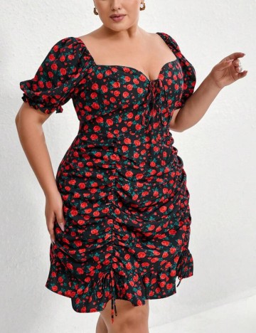 Rochie mini Shein Curve+, mix culori
