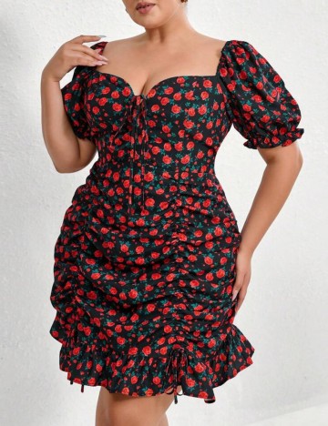 Rochie mini Shein Curve+, mix culori