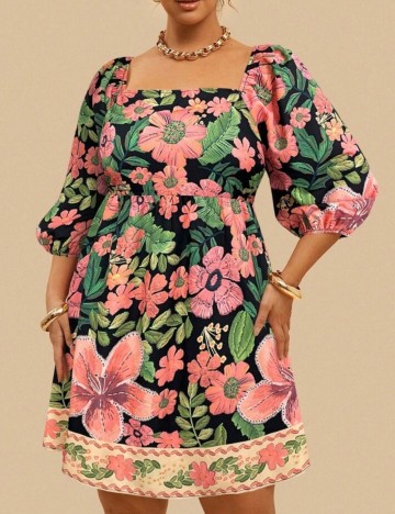 Rochie mini Shein Curve+, mix culori