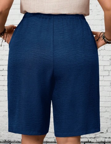 Pantaloni scurți Shein Curve+, albastru