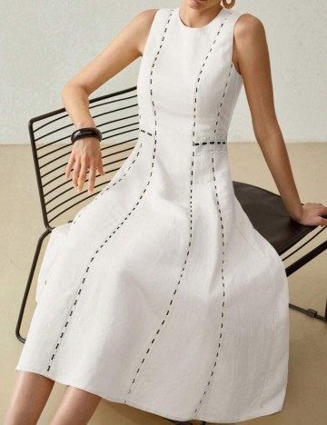 Rochie midi Shein MOTF, alb
