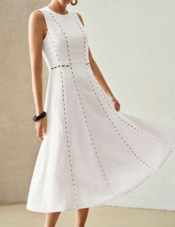 Rochie midi Shein MOTF, alb
