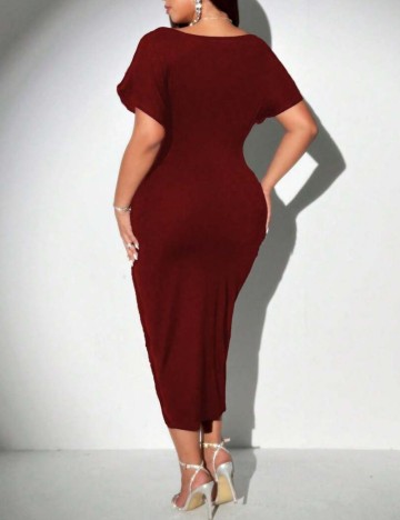 Rochie midi Shein Curve+, vișiniu