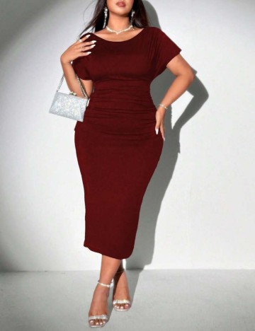 Rochie midi Shein Curve+, vișiniu