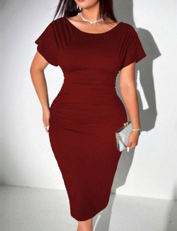 Rochie midi Shein Curve+, vișiniu