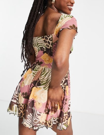 Salopetă scurtă ASOS, mix culori