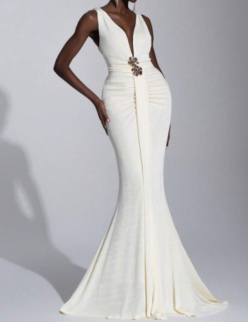 Rochie maxi Shein, crem