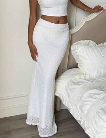 Fustă maxi Shein, alb