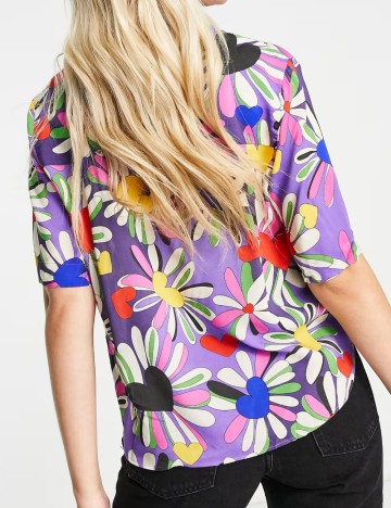 Cămașă cu m&acirc;necă scurtă WEEKDAY, mix culori