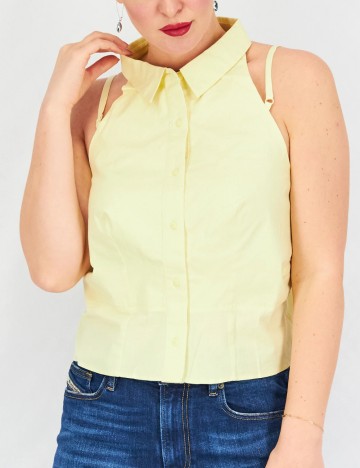 Cămașă cu m&acirc;necă scurtă Collusion, galben