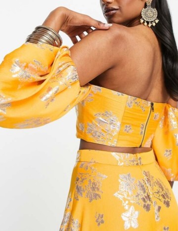 Cămașă cu m&acirc;necă scurtă ASOS, portocaliu