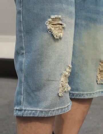 Pantaloni scurți de blugi Shein, albastru