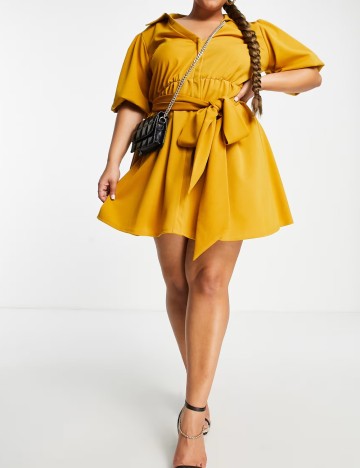 Rochie mini ASOS, galben muștar