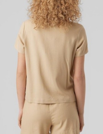 Cămașă cu m&acirc;necă scurtă Vero Moda, maro